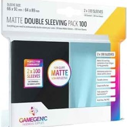 Gamegenic - Matte Double Sleeving Pack Clear/Black (2x100 Sleeves)