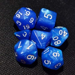 Dice set of 7 - Aqua blue 