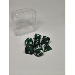 Dice set - Green pearl - White