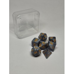 Dice set - Silver pearl - Gold