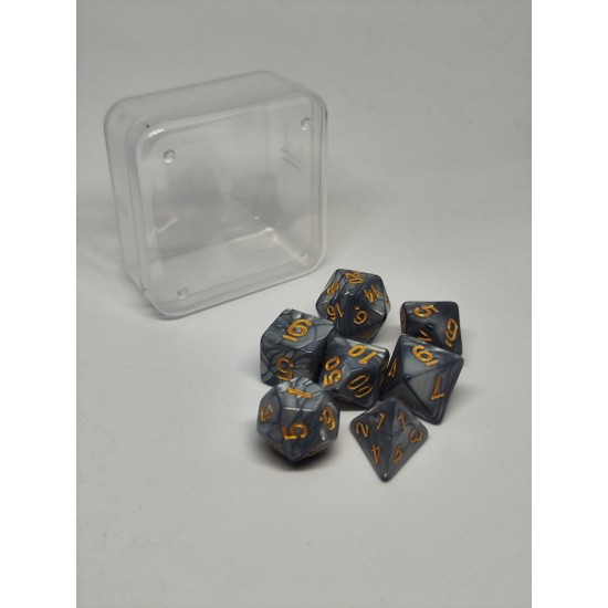 Dice set - Silver pearl - Gold