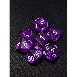 Dice set of 7 - Sparkling violet