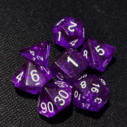 Dice set of 7 - Sparkling violet
