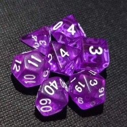 Dice set of 7 - Purple / white 
