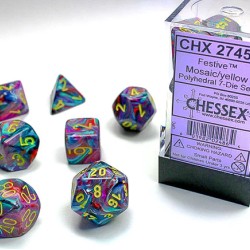 Dice set of 7 - Chessex - Mosaic - Yellow Mini