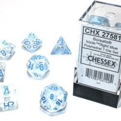Dice set of 7 - Chessex - Luminary Icicle - Light blue Mini