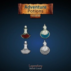 Metal Coins - Adventure Potion Tokens (12 pcs)
