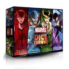 Marvel Dice Throne 4-Hero Box with Scarlet Witch, Thor, Loki & Spider-Man -  2-4 Player Competitive Dice Game